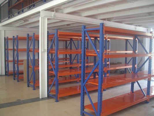 comprar 500kg laminó la estantería para trabajos de tipo medio, estantería larga azul/anaranjada de encargo del palmo Fabricación en línea
