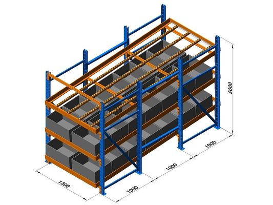 comprar Las pistas del rodillo de Live Storage Racking System With del cartón/los divisores del carril trabajaron Fabricación en línea