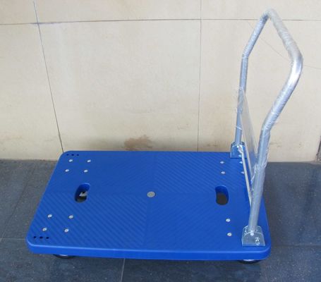 comprar carretilla plástica plegable de los centros logísticos con azul/el gris, capacidad 150kg Fabricación en línea