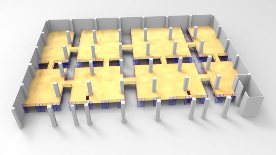 comprar Estantería de tierra del metal de la pintura a pistola de los pisos de entresuelo con el espacio abierto Fabricación en línea