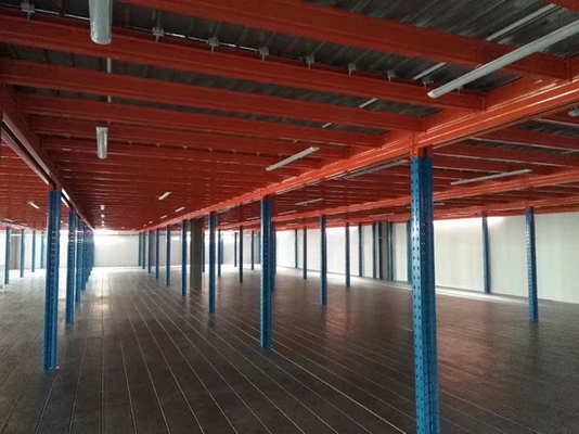 Plataformas de acero de varios niveles de trabajo pesado/medio y pisos de mezzanine industrial de color azul y naranja
