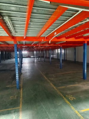 Plataformas de acero de varios niveles de trabajo pesado/medio y pisos de mezzanine industrial de color azul y naranja
