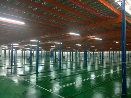 Plataformas de acero de varios niveles de trabajo pesado/medio y pisos de mezzanine industrial de color azul y naranja